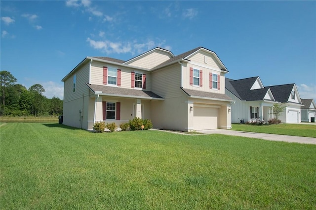 200 Pistachio Ln, Kingsland, GA 31548 - view of front facade with a garage, concrete driveway, and a front lawn