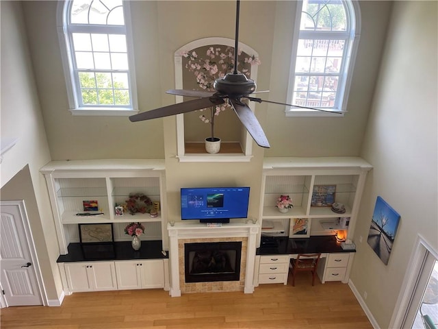 125 Palmera Ln, Brunswick, GA 31525 - living area featuring light wood finished floors and a ceiling fan