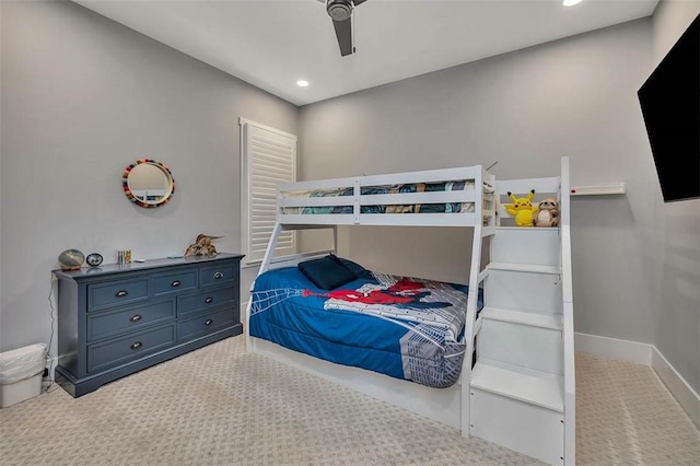 147 Butler Lake Dr, Saint Simons Island, GA 31522 - carpeted bedroom featuring recessed lighting and a ceiling fan