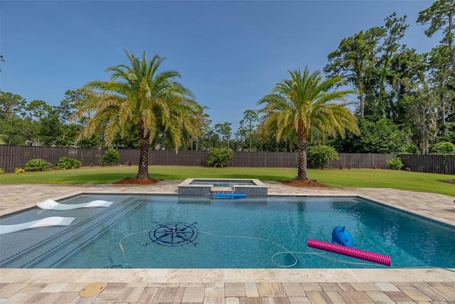 147 Butler Lake Dr, Saint Simons Island, GA 31522 - view of swimming pool featuring a fenced backyard and a pool with connected hot tub