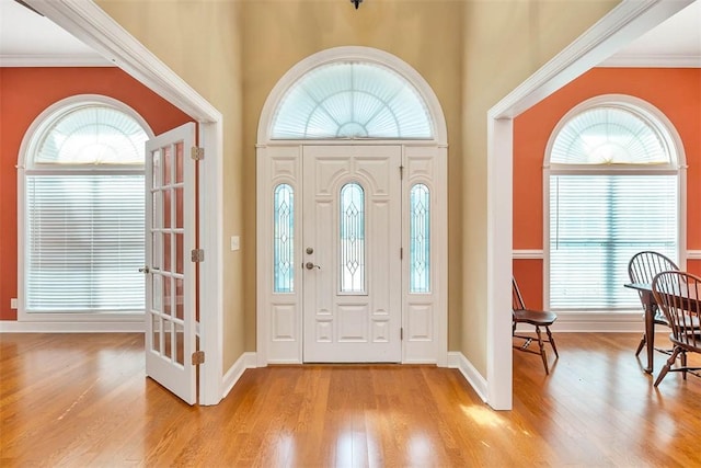 253 Winding Trl, Brunswick, GA 31523 - foyer featuring light wood-style flooring, plenty of natural light, and crown molding
