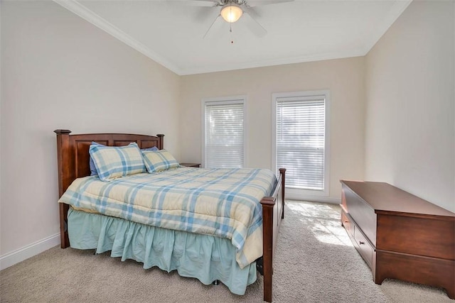 253 Winding Trl, Brunswick, GA 31523 - bedroom with carpet flooring, ornamental molding, and ceiling fan