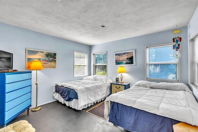 bedroom with a textured ceiling