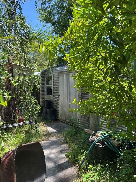 view of shed