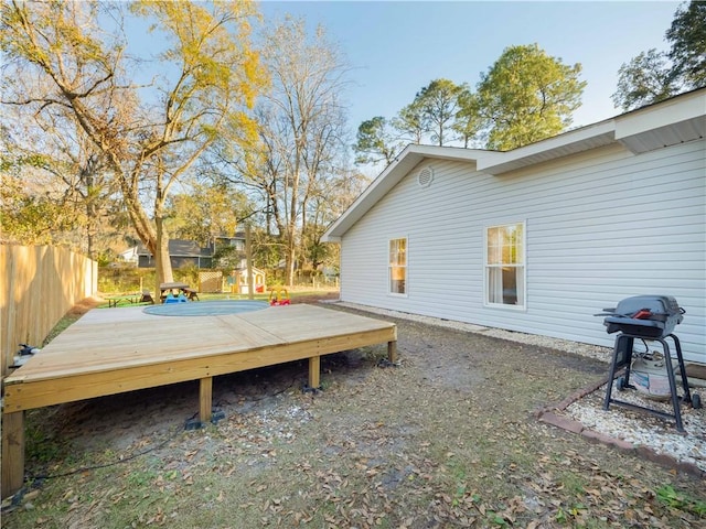 view of yard with a deck