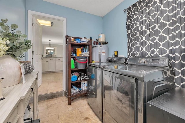 1201 Fairway Rd, Brunswick, GA 31525 - washroom with electric water heater and washing machine and clothes dryer