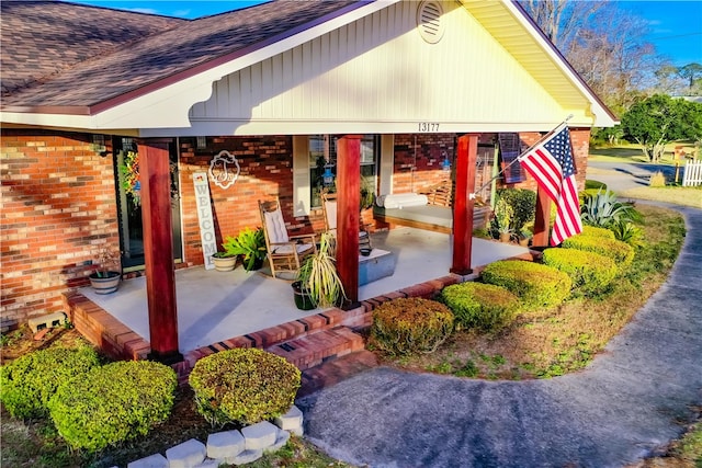 exterior space with covered porch