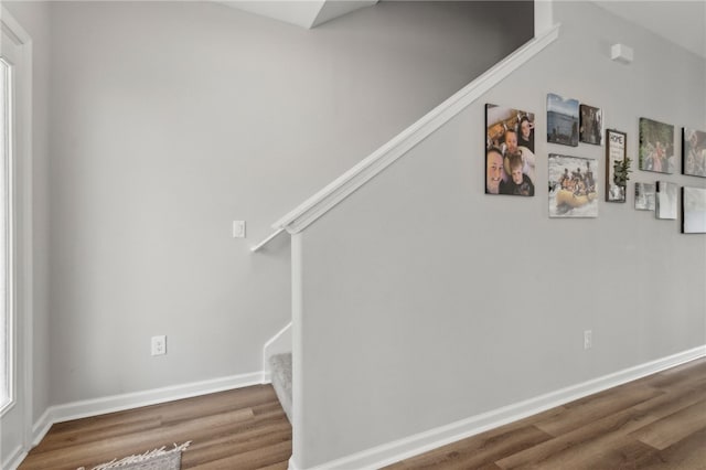 259 Daniel Trent Way, Kingsland, GA 31548 - staircase with wood finished floors and baseboards