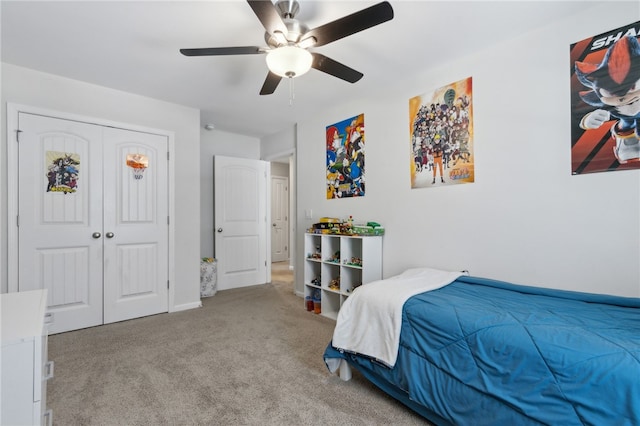 259 Daniel Trent Way, Kingsland, GA 31548 - bedroom with carpet, ceiling fan, and a closet