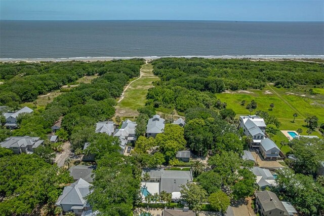 4218 Fifth St, Saint Simons Island, GA 31522 - aerial perspective of suburban area featuring a nearby body of water