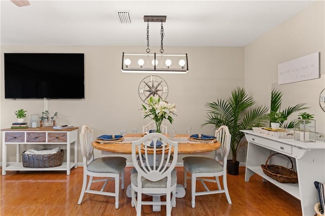 dining room with wood-type flooring