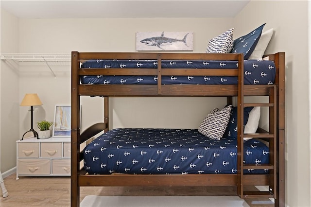 bedroom featuring hardwood / wood-style floors