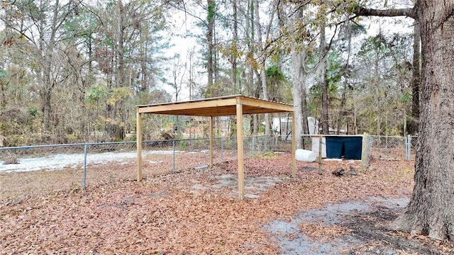 view of yard with a carport