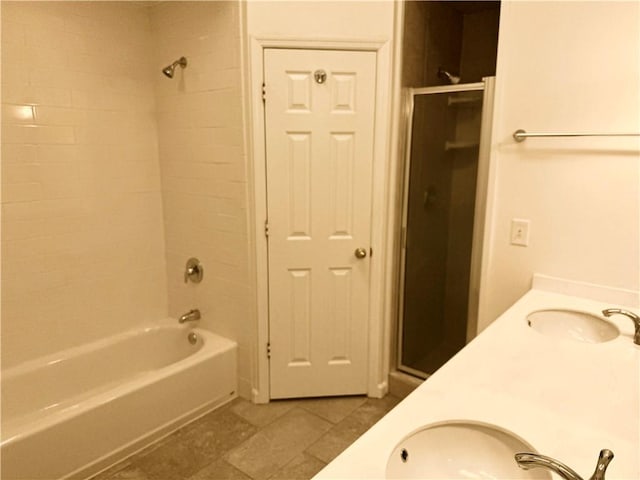 208 Stafford Ave, Brunswick, GA 31520 - bathroom featuring tile patterned floors, bathtub / shower combination, and double vanity