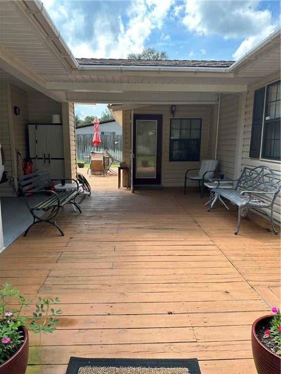 view of wooden deck