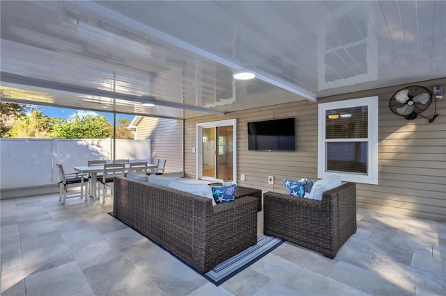 view of patio with an outdoor hangout area