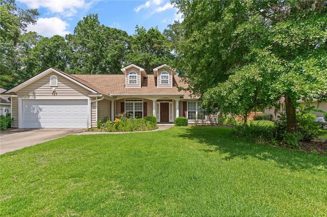172 Autumns Ridge Ct, Brunswick, GA 31525 - view of front facade featuring a front yard, concrete driveway, a garage, and roof with shingles