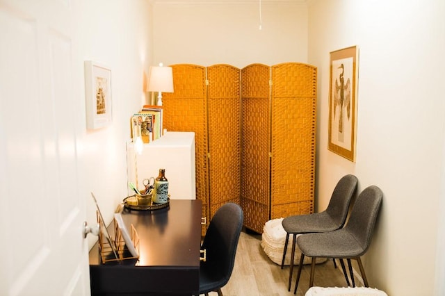 office area featuring hardwood / wood-style floors