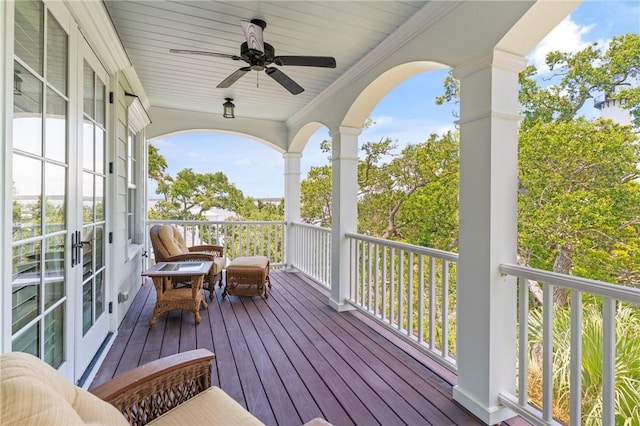 622 Beachview Dr, Saint Simons Island, GA 31522 - deck with ceiling fan