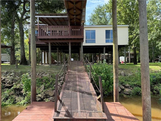 145 Getaway Ln, Surrency, GA 31563 - back of house with a wooden deck