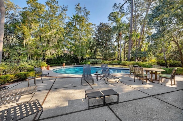 pool featuring a patio area