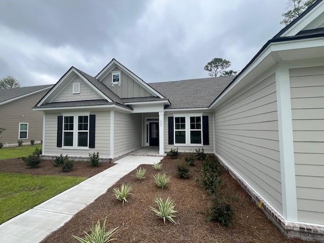view of front of house with board and batten siding