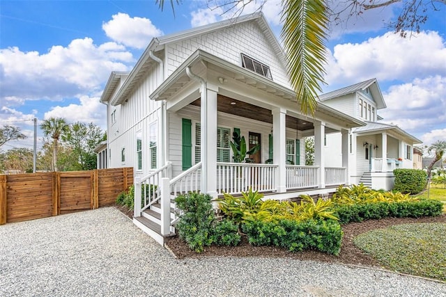 view of property exterior featuring a porch