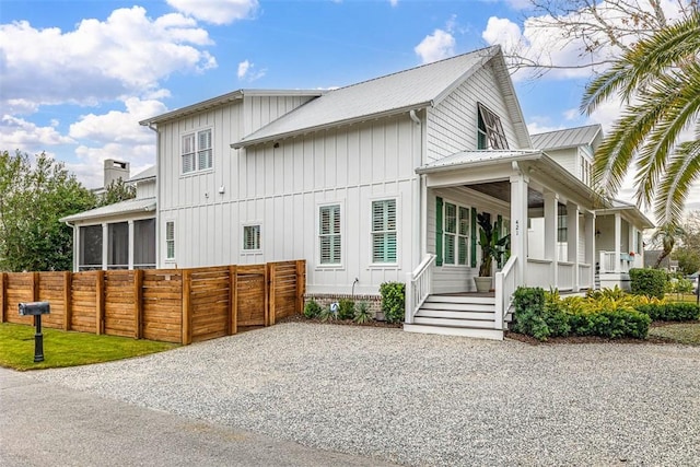 view of home's exterior with covered porch