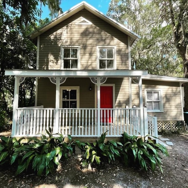 view of front of home with a porch