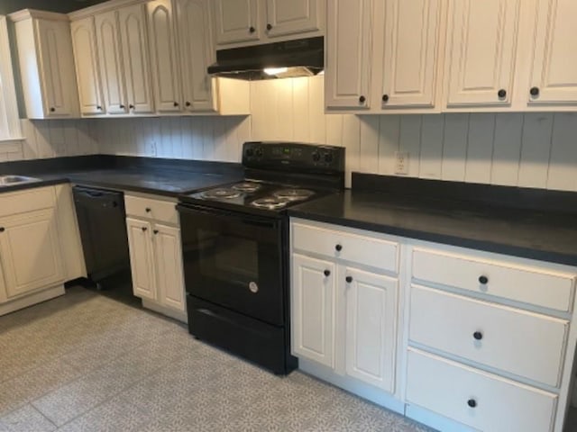 kitchen with sink and black appliances