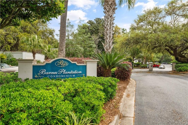 view of community sign