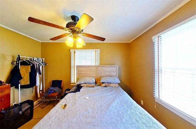 315 Magnolia St, Waycross, GA 31501 - bedroom featuring ornamental molding and ceiling fan
