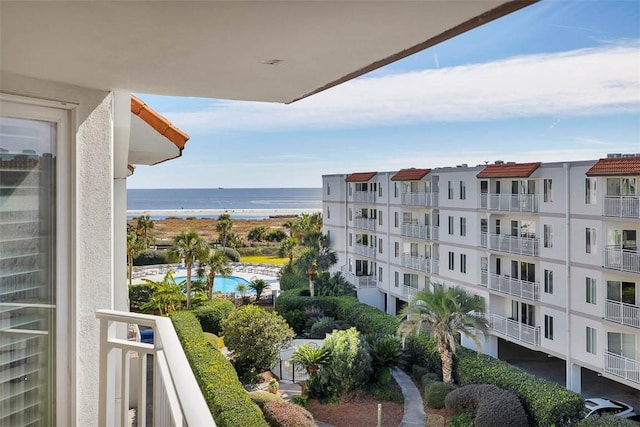 balcony with a water view