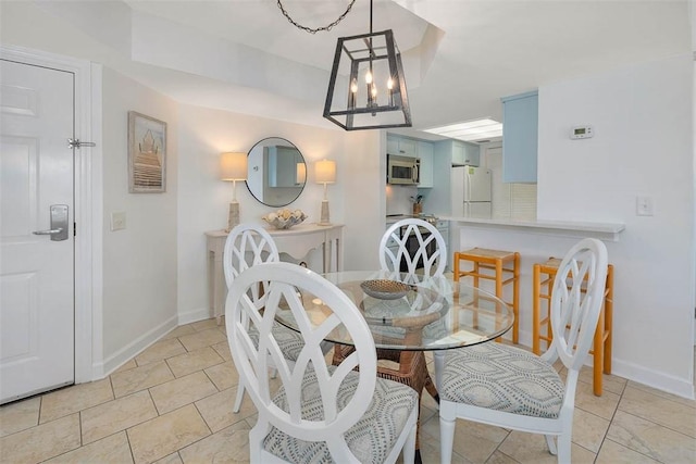 view of tiled dining room