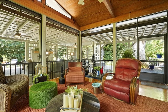 219 Abbott Ln, Saint Simons Island, GA 31522 - sunroom / solarium featuring ceiling fan and vaulted ceiling
