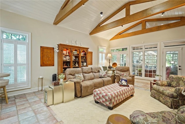 219 Abbott Ln, Saint Simons Island, GA 31522 - living room with healthy amount of natural light and french doors