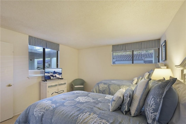 bedroom with a textured ceiling