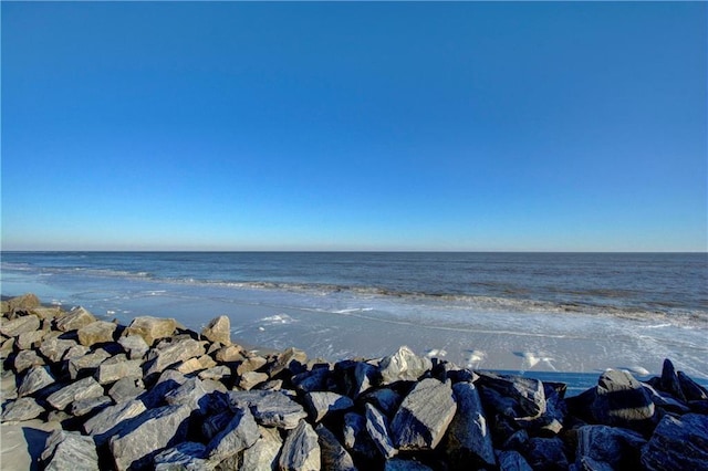 property view of water featuring a view of the beach