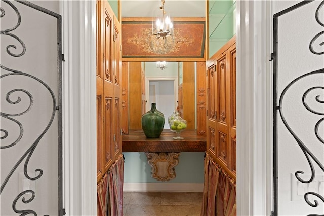 corridor featuring tile patterned flooring