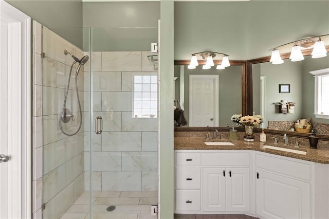 106 Hickory Pne, Brunswick, GA 31523 - full bathroom with a shower stall and double vanity