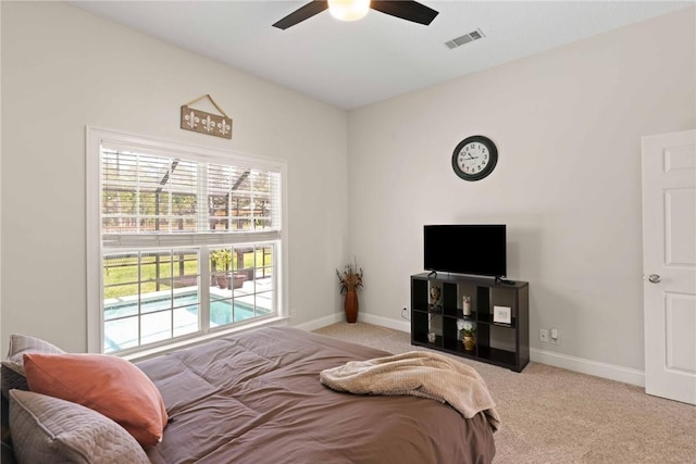 106 Hickory Pne, Brunswick, GA 31523 - bedroom featuring carpet, baseboards, and a ceiling fan