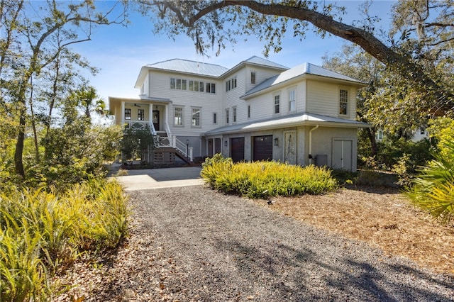 view of front of house with a garage