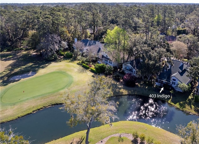 403 Indigo, Saint Simons Island, GA 31522 - aerial view featuring a forest view and a water view
