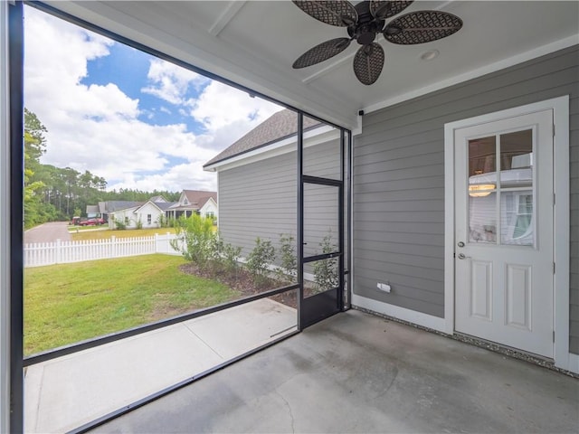 206 Placid Rd, Saint Marys, GA 31558 - unfurnished sunroom with ceiling fan