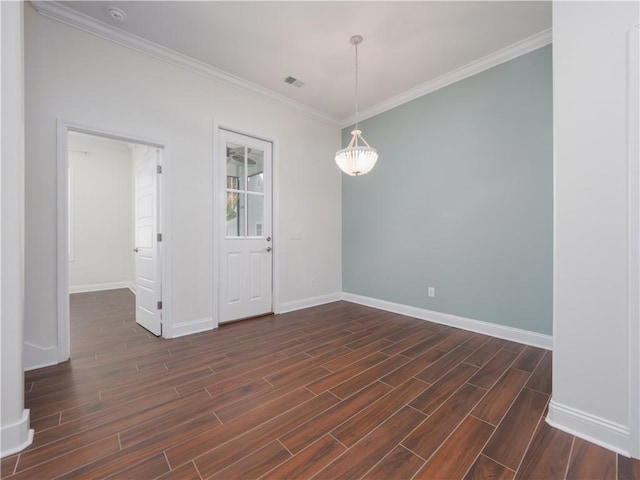 206 Placid Rd, Saint Marys, GA 31558 - unfurnished room featuring dark wood-style flooring and crown molding