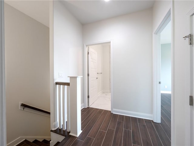 206 Placid Rd, Saint Marys, GA 31558 - hall with an upstairs landing and wood tiled floors