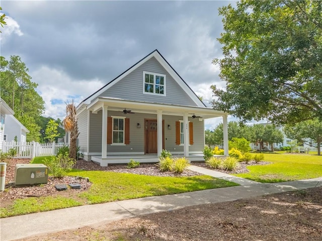 206 Placid Rd, Saint Marys, GA 31558 - view of front of house with a ceiling fan and a porch