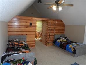 105 Lonnie Johnson Rd, Hazlehurst, GA 31539 - bedroom with vaulted ceiling and a ceiling fan