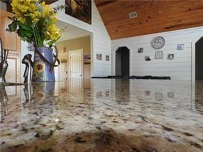 105 Lonnie Johnson Rd, Hazlehurst, GA 31539 - lobby with high vaulted ceiling and wood ceiling