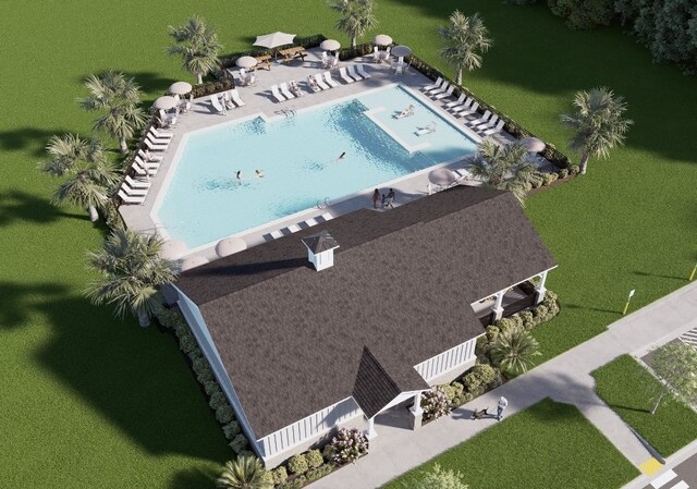 1037 Lakes Blvd, Brunswick, GA 31525 - drone / aerial view of a pool area